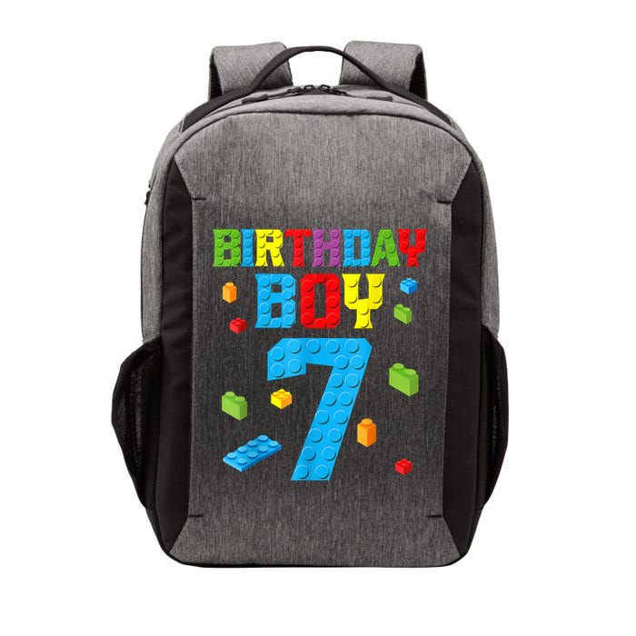 Master Builder 7th Birthday Boy 7 Seven Year Building Bricks Vector Backpack
