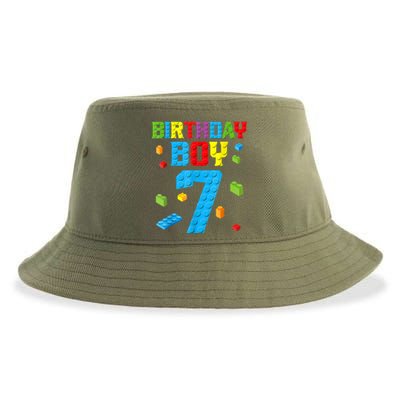 Master Builder 7th Birthday Boy 7 Seven Year Building Bricks Sustainable Bucket Hat