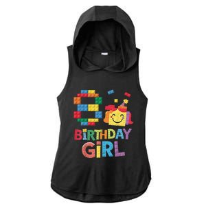 Master Builder 8th Birthday Girl 8 Year Old Brick Blocks Ladies PosiCharge Tri-Blend Wicking Draft Hoodie Tank