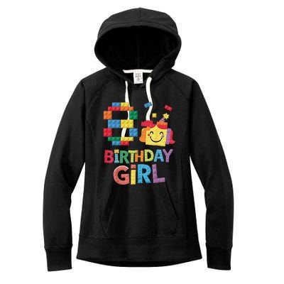 Master Builder 8th Birthday Girl 8 Year Old Brick Blocks Women's Fleece Hoodie