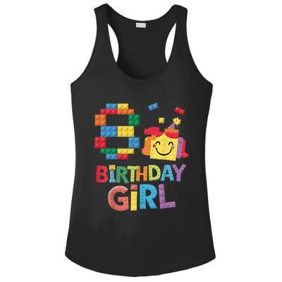 Master Builder 8th Birthday Girl 8 Year Old Brick Blocks Ladies PosiCharge Competitor Racerback Tank