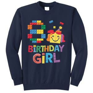 Master Builder 8th Birthday Girl 8 Year Old Brick Blocks Tall Sweatshirt