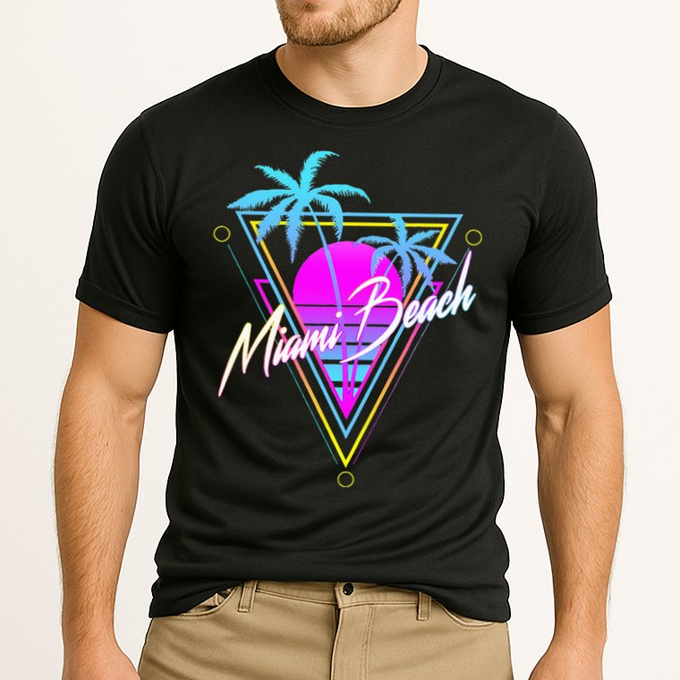 Miami Beach 80s Beach Souvenir Performance Shirt