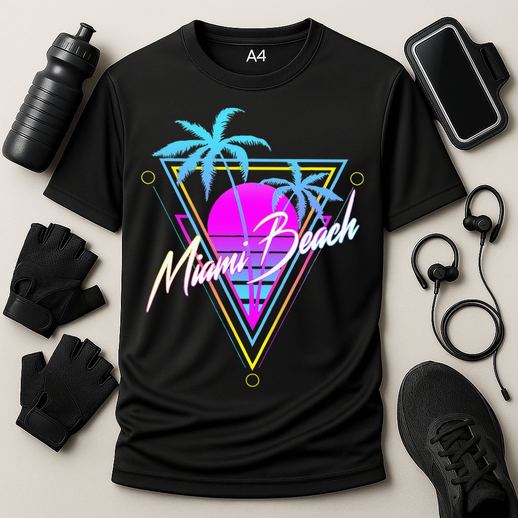 Miami Beach 80s Beach Souvenir Performance Shirt