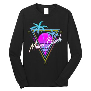 Miami Beach 80s Beach Souvenir Long Sleeve Shirt