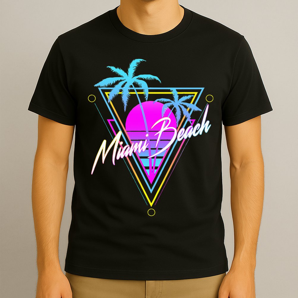 Miami Beach 80s Beach Souvenir T-Shirt