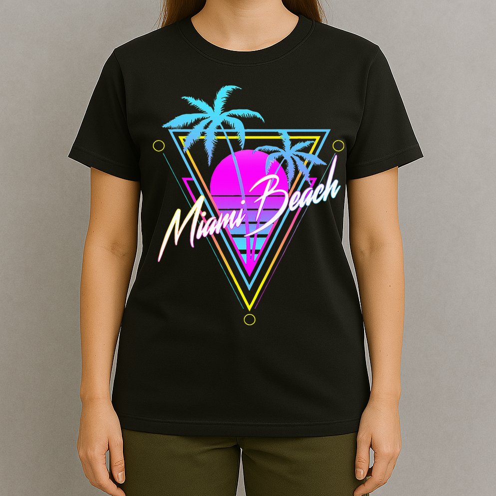 Miami Beach 80s Beach Souvenir T-Shirt