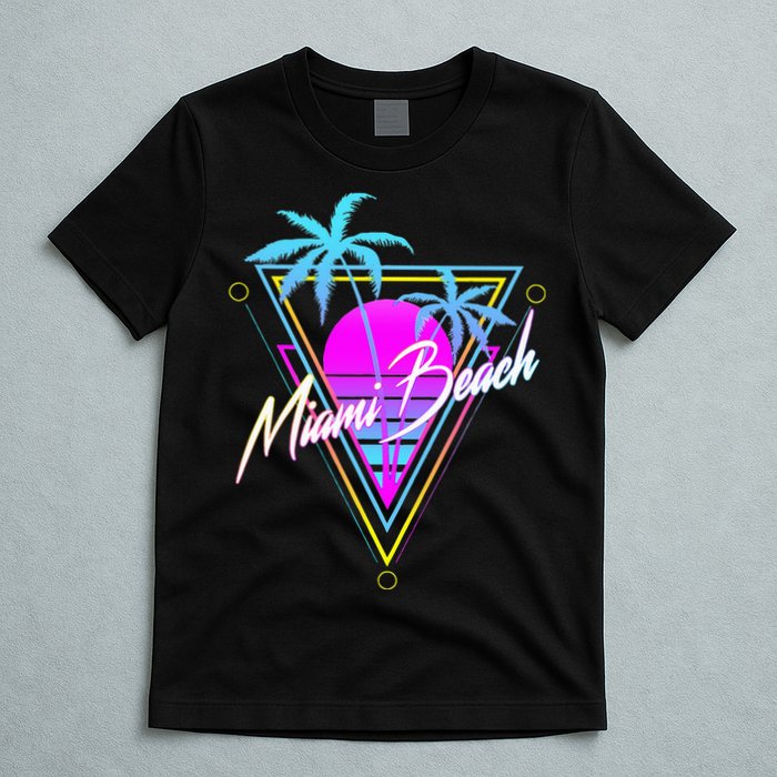 Miami Beach 80s Beach Souvenir T-Shirt
