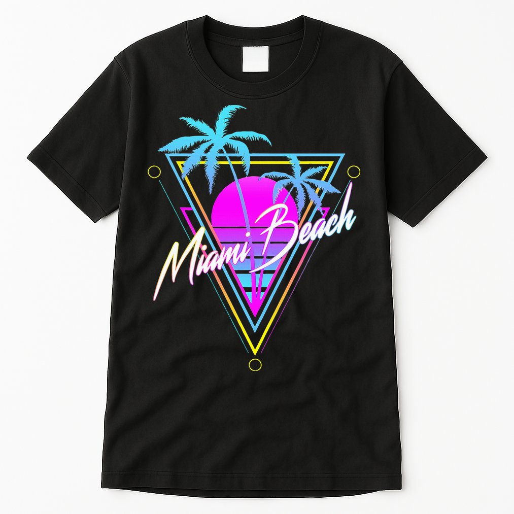 Miami Beach 80s Beach Souvenir Tall T-Shirt