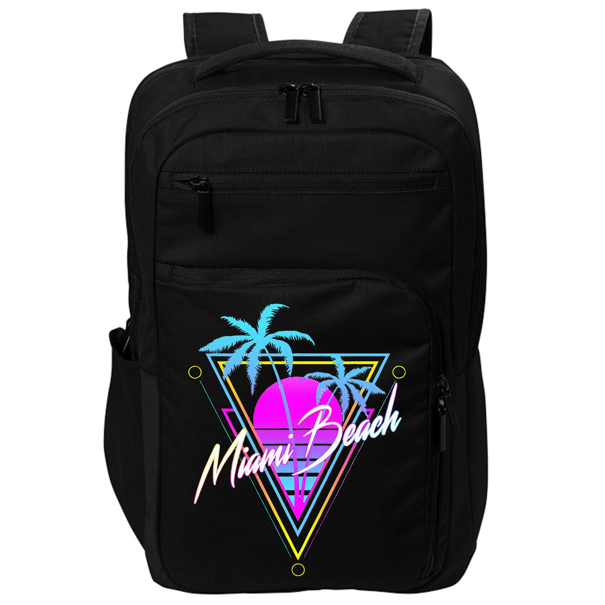 Miami Beach 80s Beach Souvenir Impact Tech Backpack