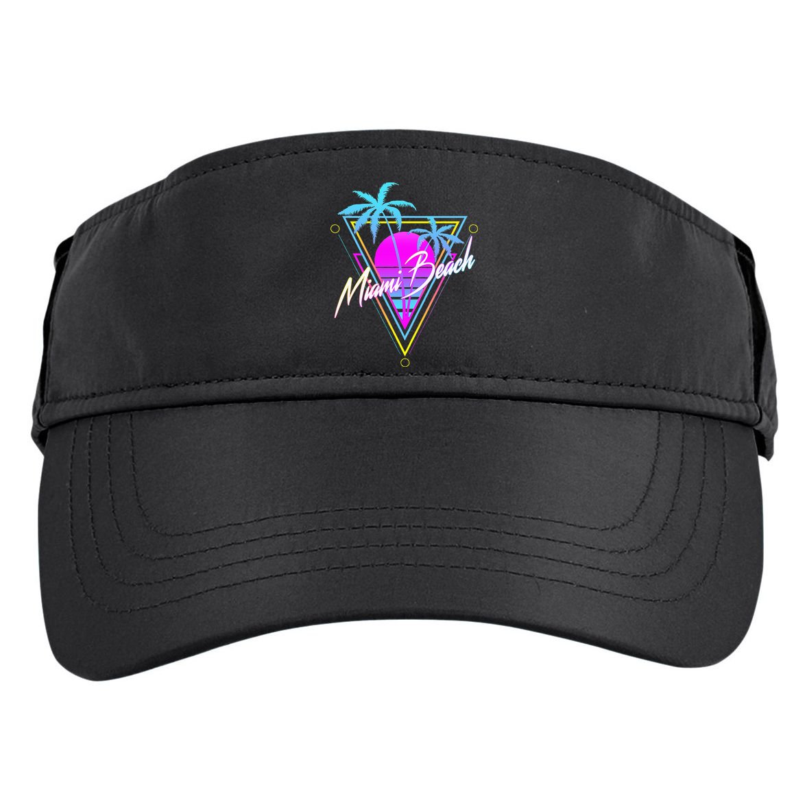 Miami Beach 80s Beach Souvenir Adult Drive Performance Visor