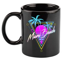 Miami Beach 80s Beach Souvenir 11oz C Handle Ceramic Mug