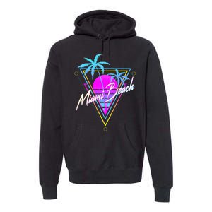 Miami Beach 80s Beach Souvenir Premium Hoodie