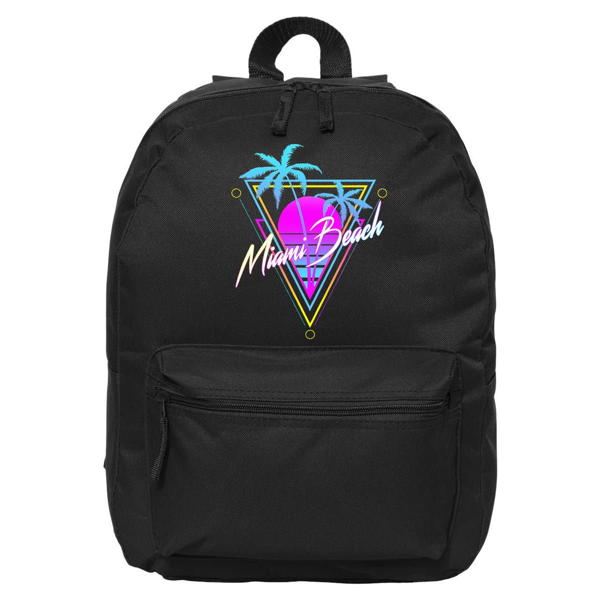 Miami Beach 80s Beach Souvenir 16 in Basic Backpack