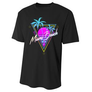 Miami Beach 80s Beach Souvenir Performance Sprint T-Shirt