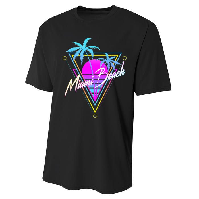 Miami Beach 80s Beach Souvenir Performance Sprint T-Shirt