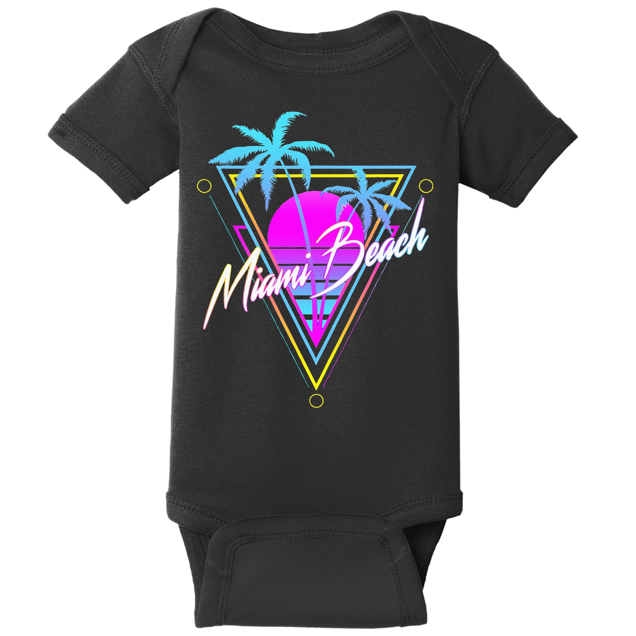 Miami Beach 80s Beach Souvenir Baby Bodysuit