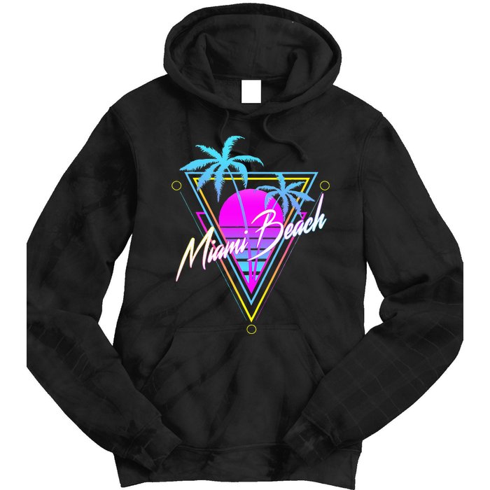 Miami Beach 80s Beach Souvenir Tie Dye Hoodie