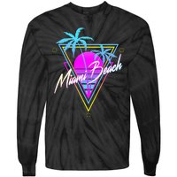 Miami Beach 80s Beach Souvenir Tie-Dye Long Sleeve Shirt