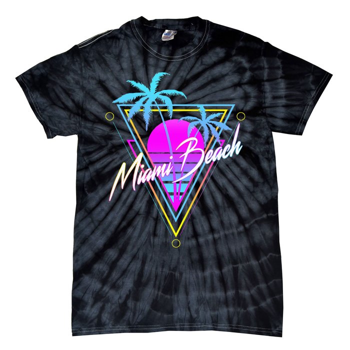 Miami Beach 80s Beach Souvenir Tie-Dye T-Shirt