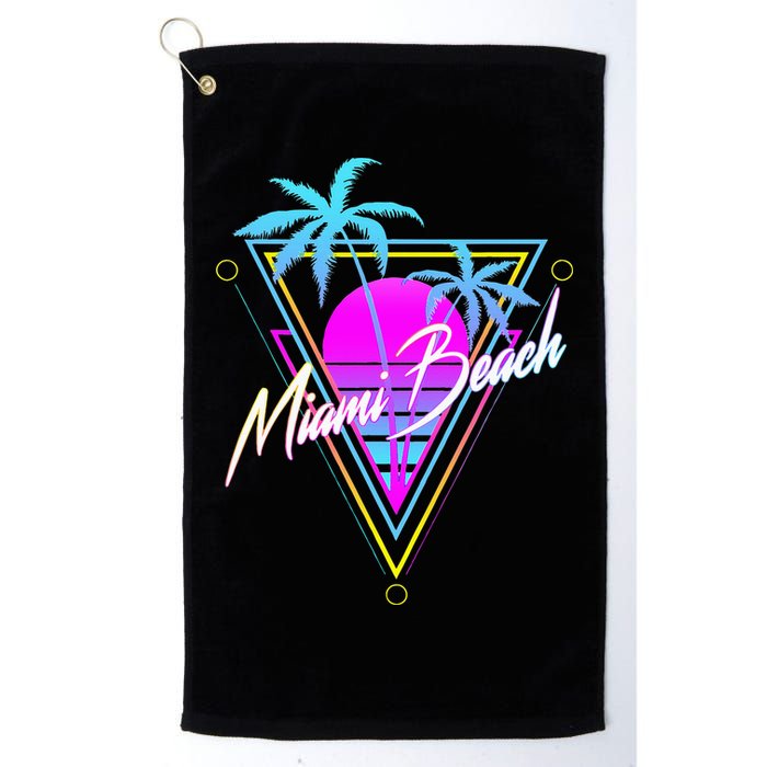 Miami Beach 80s Beach Souvenir Golf Towel