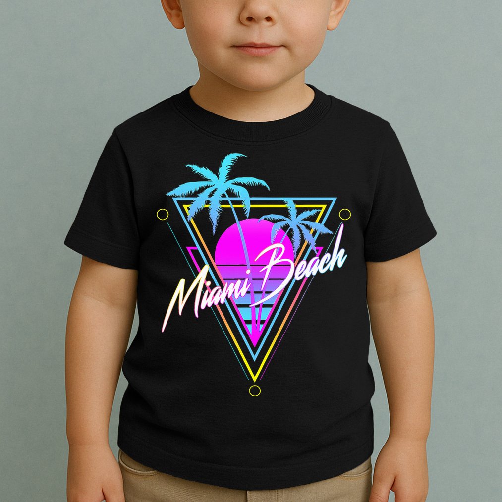 Miami Beach 80s Beach Souvenir Toddler T-Shirt