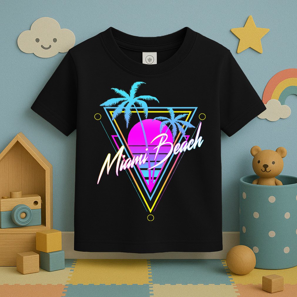 Miami Beach 80s Beach Souvenir Toddler T-Shirt