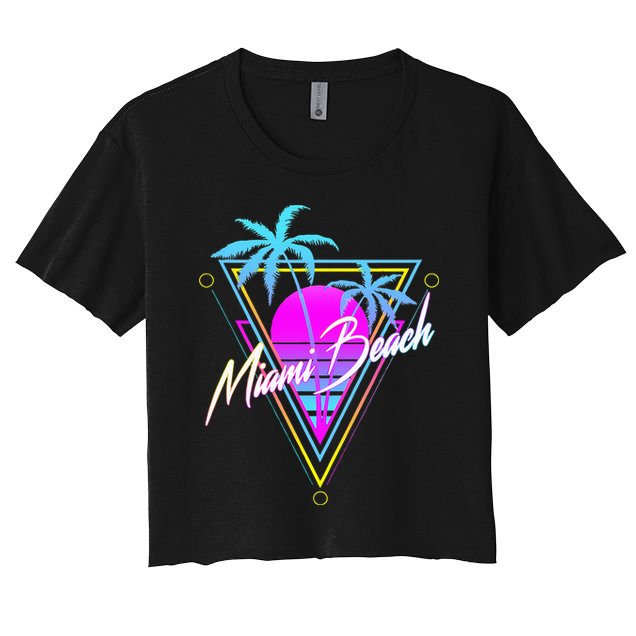 Miami Beach 80s Beach Souvenir Crop Top