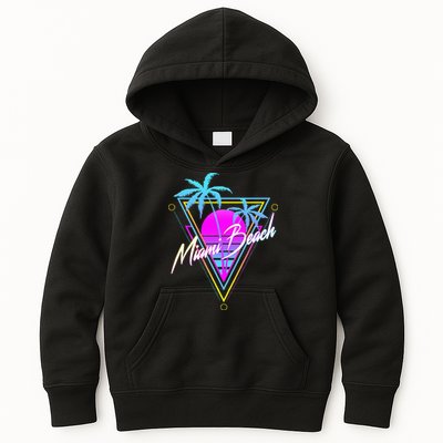 Miami Beach 80s Beach Souvenir Kids Hoodie