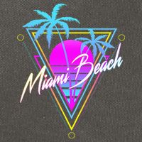 Miami Beach 80s Beach Souvenir Cotton Canvas Backpack