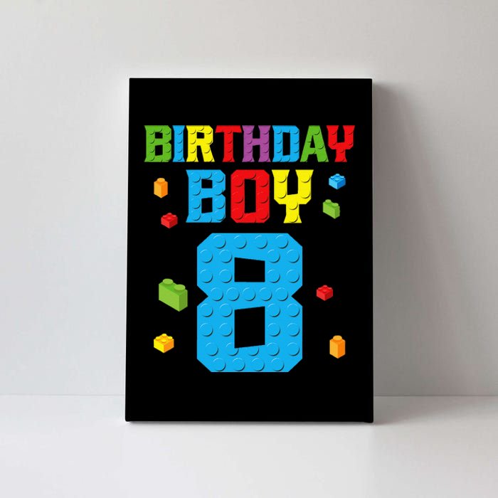 Master Builder 8th Birthday Boy 8 Eight Year Building Bricks Canvas