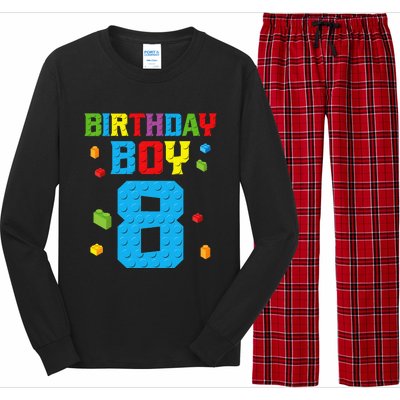 Master Builder 8th Birthday Boy 8 Eight Year Building Bricks Long Sleeve Pajama Set