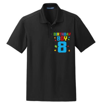 Master Builder 8th Birthday Boy 8 Eight Year Building Bricks Dry Zone Grid Polo