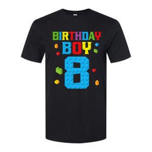 Master Builder 8th Birthday Boy 8 Eight Year Building Bricks Softstyle CVC T-Shirt