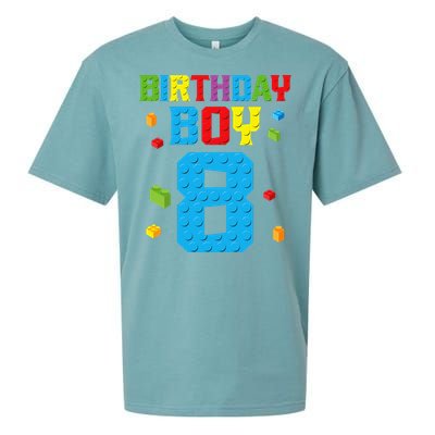 Master Builder 8th Birthday Boy 8 Eight Year Building Bricks Sueded Cloud Jersey T-Shirt