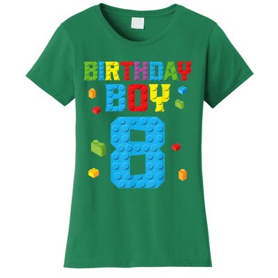 Master Builder 8th Birthday Boy 8 Eight Year Building Bricks Women's T-Shirt