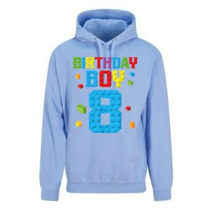 Master Builder 8th Birthday Boy 8 Eight Year Building Bricks Unisex Surf Hoodie