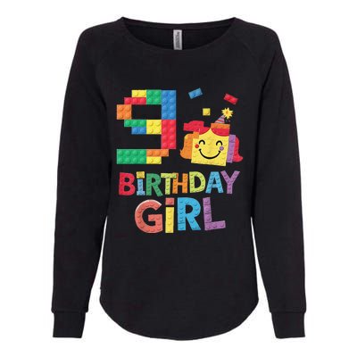 Master Builder 9th Birthday Girl 9 Year Old Brick Blocks Womens California Wash Sweatshirt