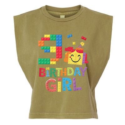 Master Builder 9th Birthday Girl 9 Year Old Brick Blocks Garment-Dyed Women's Muscle Tee