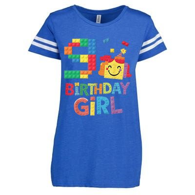 Master Builder 9th Birthday Girl 9 Year Old Brick Blocks Enza Ladies Jersey Football T-Shirt