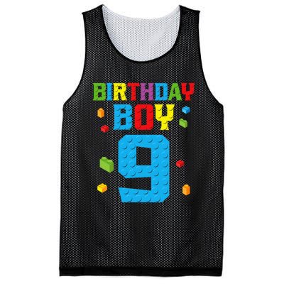 Master Builder 9th Birthday Boy Nine 9 Year Building Bricks Mesh Reversible Basketball Jersey Tank