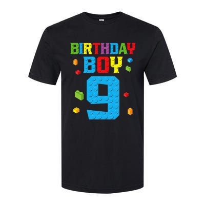 Master Builder 9th Birthday Boy Nine 9 Year Building Bricks Softstyle® CVC T-Shirt