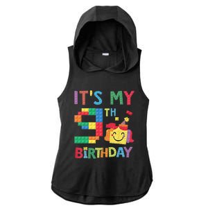 Master Builder 9th ItS My 9th Birthday Brick Blocks Ladies PosiCharge Tri-Blend Wicking Draft Hoodie Tank