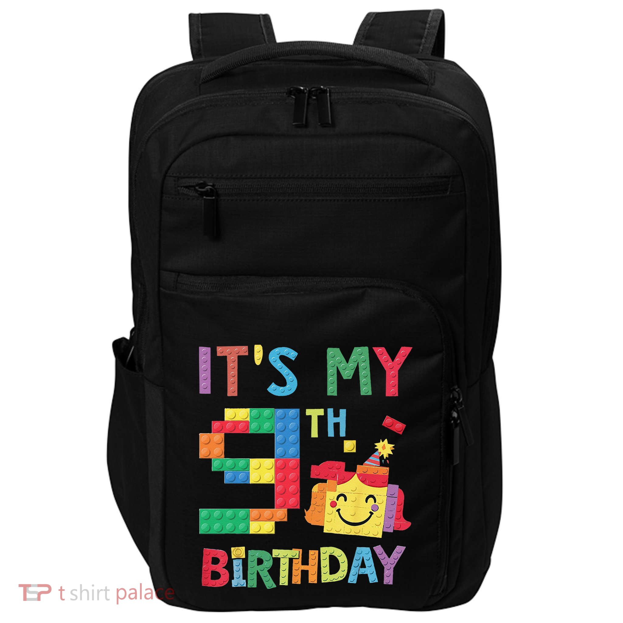 Master Builder 9th ItS My 9th Birthday Brick Blocks Impact Tech Backpack