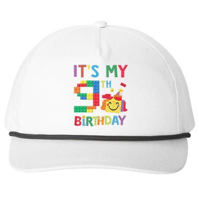 Master Builder 9th ItS My 9th Birthday Brick Blocks Snapback Five-Panel Rope Hat