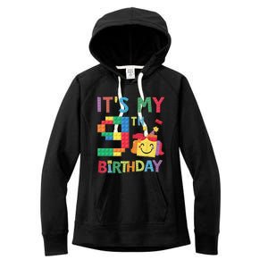 Master Builder 9th ItS My 9th Birthday Brick Blocks Women's Fleece Hoodie