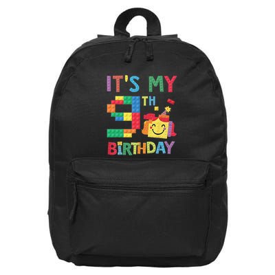 Master Builder 9th ItS My 9th Birthday Brick Blocks 16 in Basic Backpack