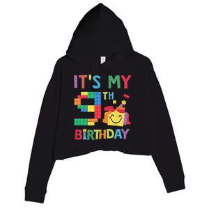 Master Builder 9th ItS My 9th Birthday Brick Blocks Crop Fleece Hoodie