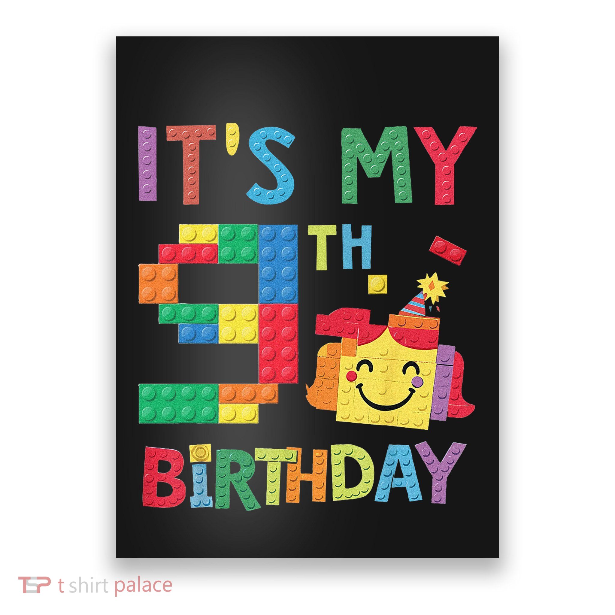 Master Builder 9th ItS My 9th Birthday Brick Blocks Poster
