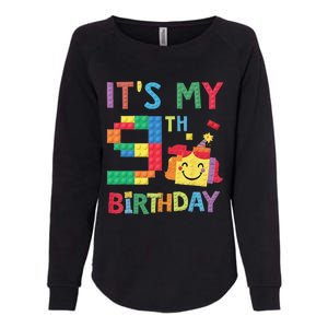 Master Builder 9th ItS My 9th Birthday Brick Blocks Womens California Wash Sweatshirt